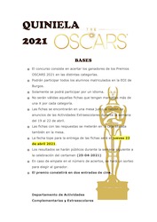 Quiniela de los Oscars 2021
